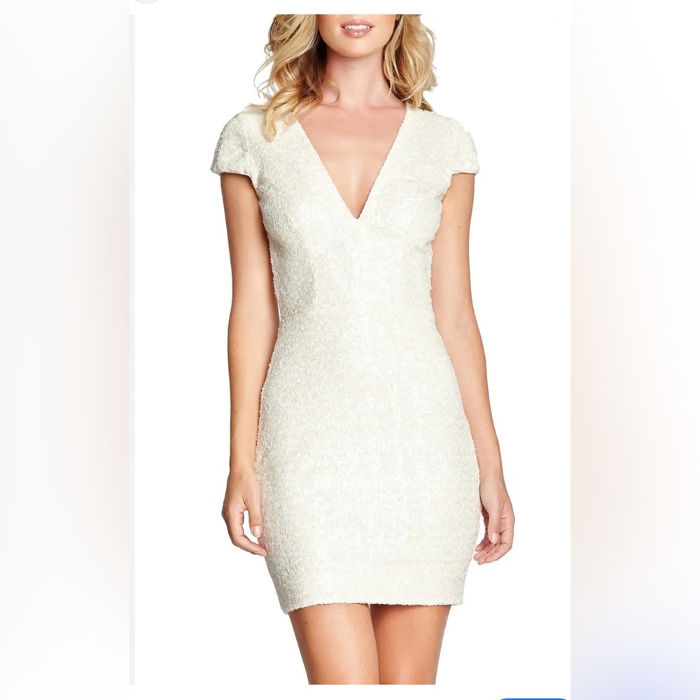 Sequined white lined dress
